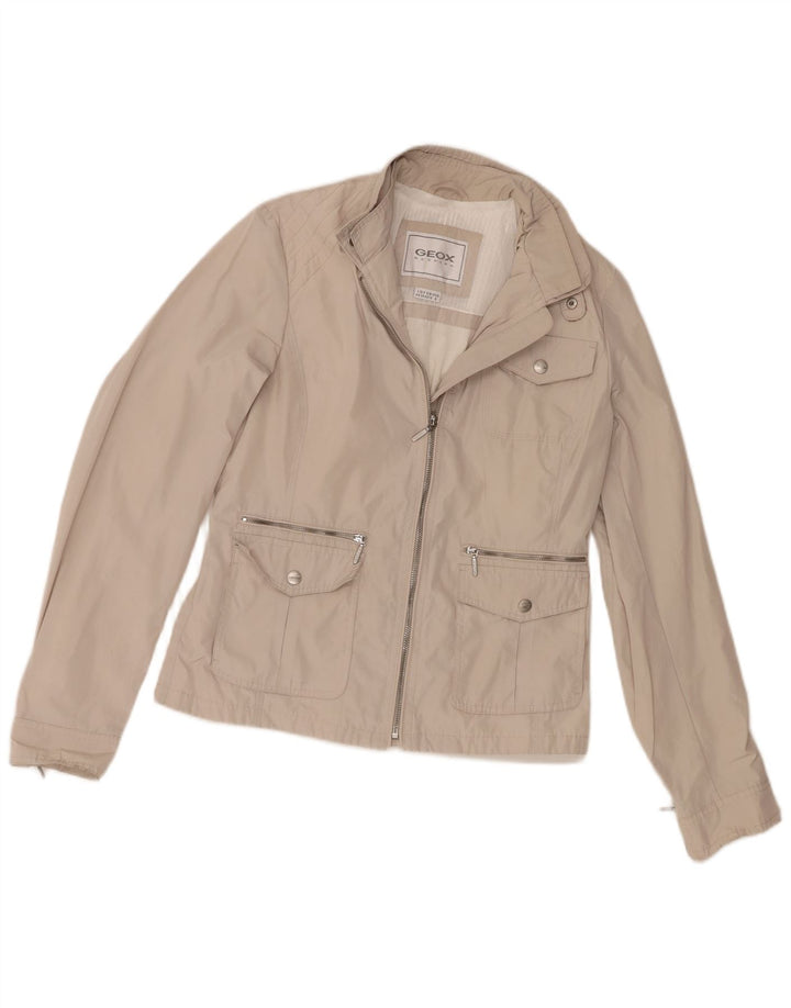 Geox Veste utilitaire Respira pour femme UK 10 Small Beige Polyester