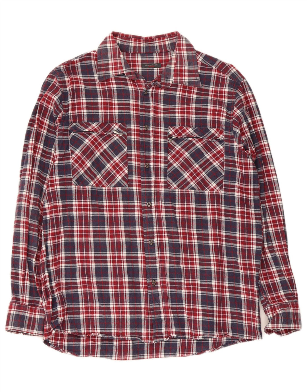 Sea Barrier Chemise Flanelle Homme Carreaux Rouge Moyen