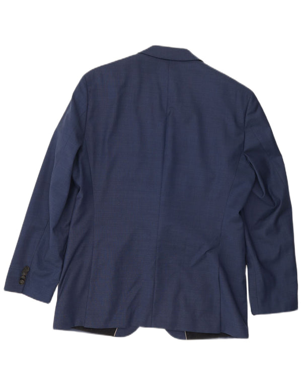 HUGO BOSS Veste Blazer 2 Boutons Homme EU 50 Large Bleu Laine