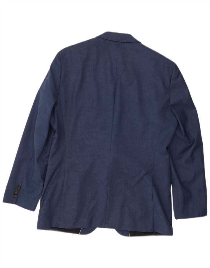 HUGO BOSS Veste Blazer 2 Boutons Homme EU 50 Large Bleu Laine