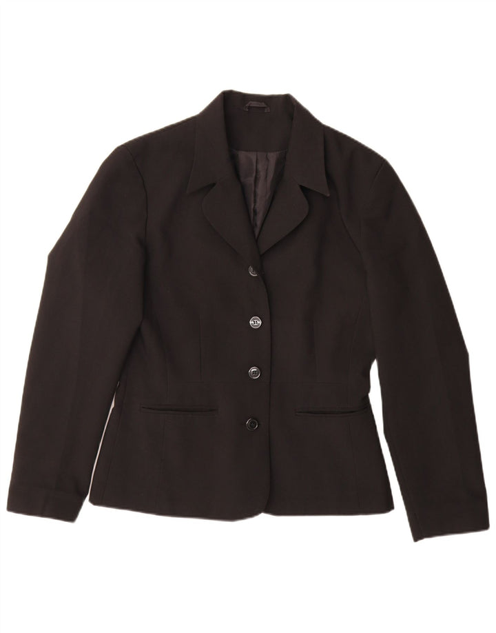 St. Bernard Veste blazer à 4 boutons pour femme UK 12 Noir moyen Polyester