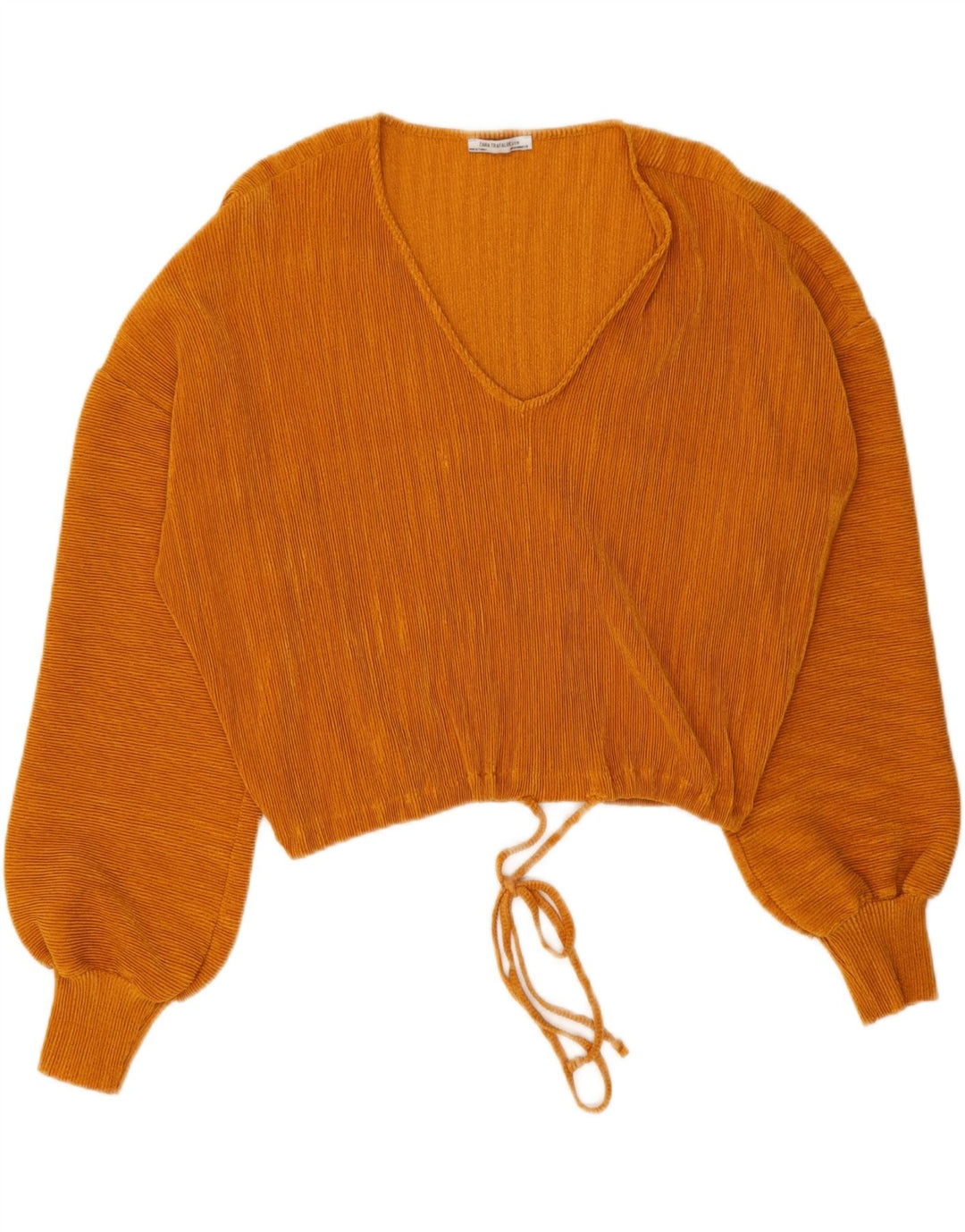 Zara Womens Trafaluc Crop Batwing Blouse Top UK 14 Orange Moyen Polyester