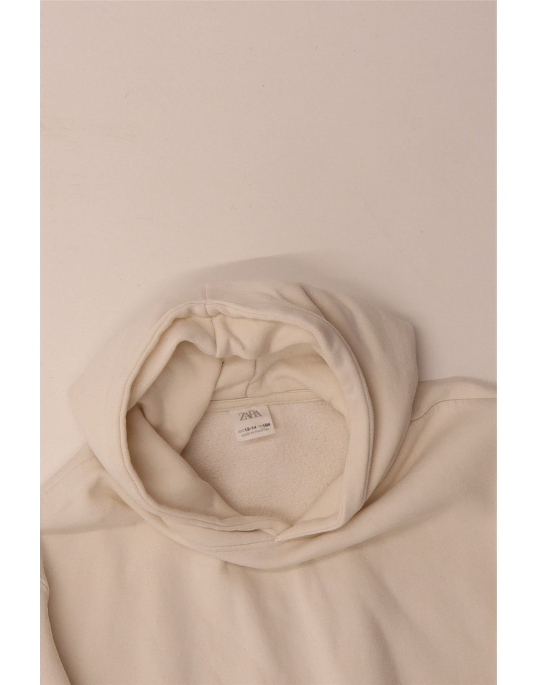 Pull à capuche ZARA filles 13-14 ans coton blanc cassé