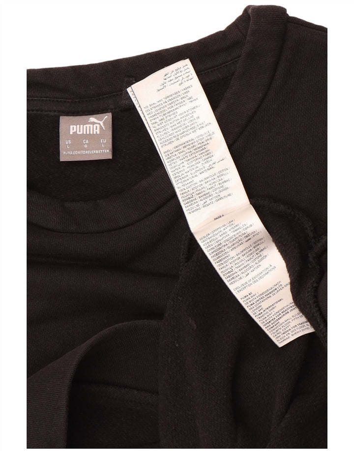 Puma Sweat-shirt pour femme UK 16 Large Noir Coton