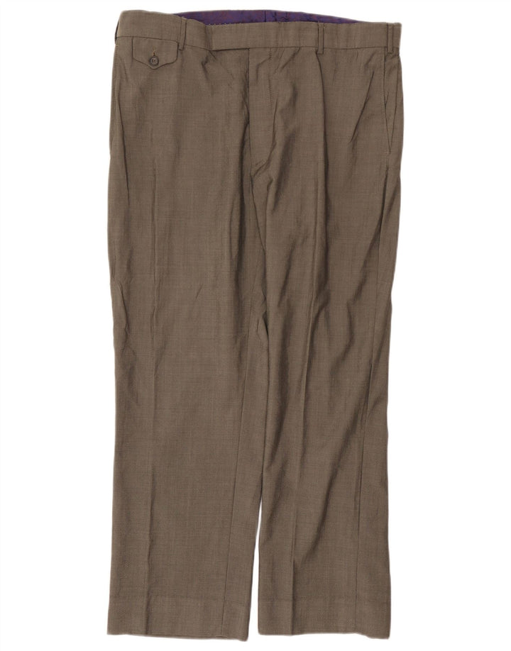 Pantalon de costume droit vintage pour hommes W36 L28 Gris