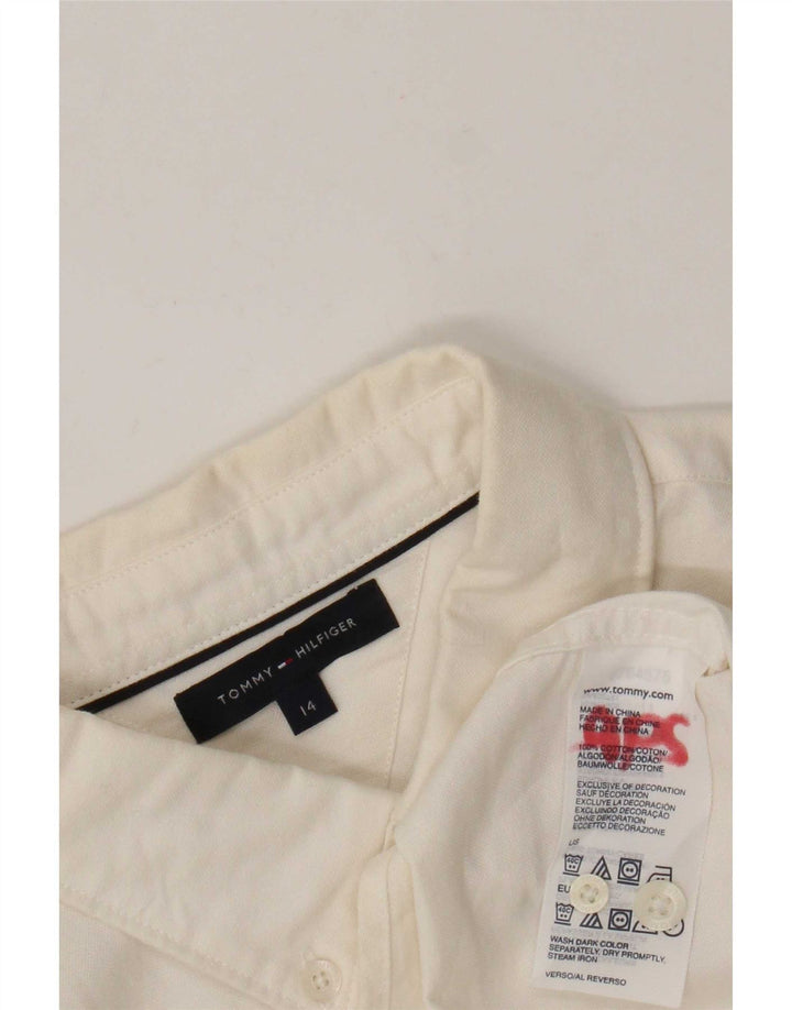 Tommy Hilfiger Chemise Garçon 13-14 ans Blanc Cassé Coton