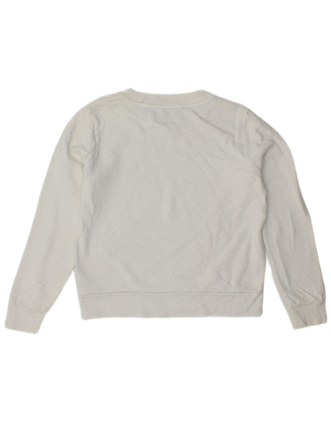 CALVIN KLEIN JEANS Sweat-shirt court graphique pour femme UK 6 XS Blanc