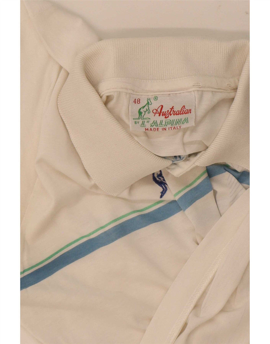 AUSTRALIAN L'ALPINA Polo Homme IT 48 Medium Blanc Géométrique
