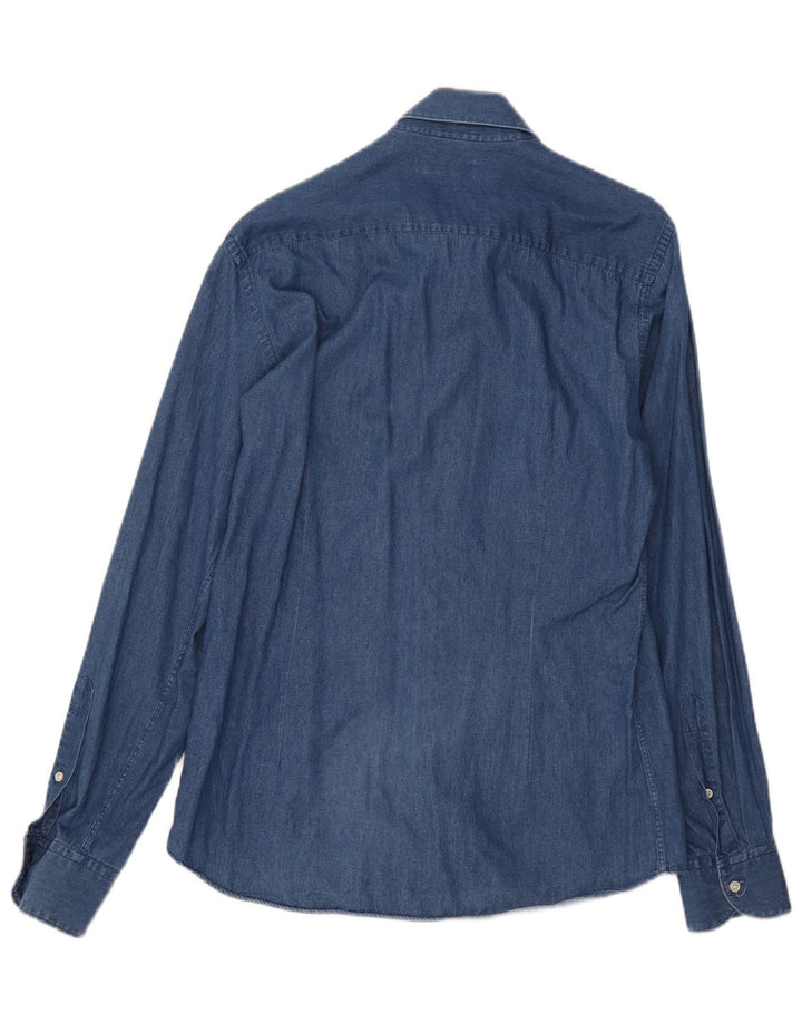 Fay Chemise en jean pour homme Taille 40 15 3/4 Coton bleu moyen