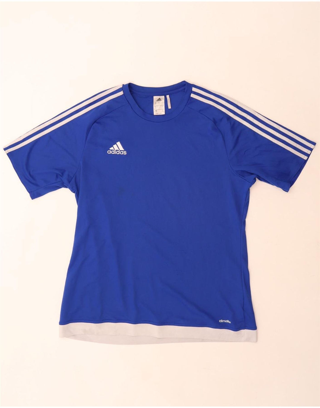 Adidas Hommes Climalite T-Shirt Haut Grand Bleu Colorblock Polyester