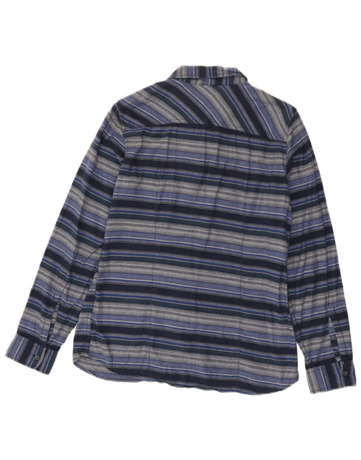 EDDIE BAUER Chemise en flanelle pour femme UK 14 Bleu marine moyen rayé