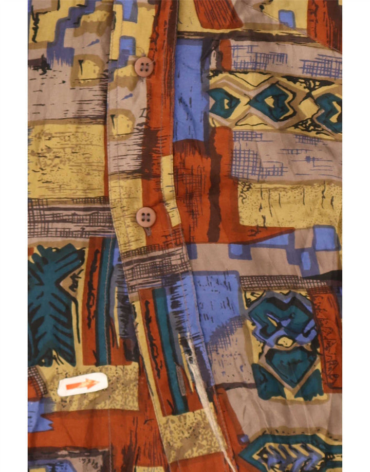 Chemise à manches courtes Vintage pour hommes, grand Patchwork multicolore en soie