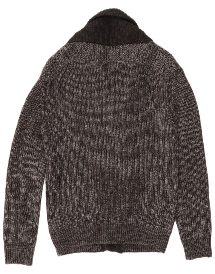 Zara Homme Cardigan Pull Large Gris Moucheté Acrylique