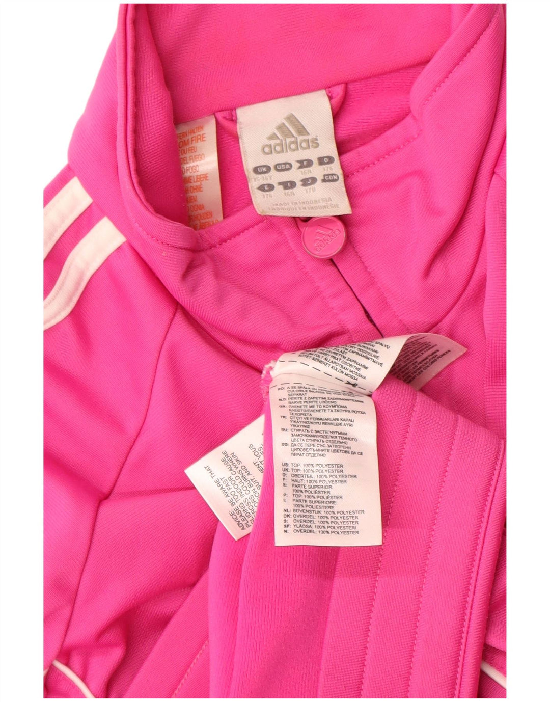 Veste de survêtement Adidas Fille 15-16 ans Rose Polyester