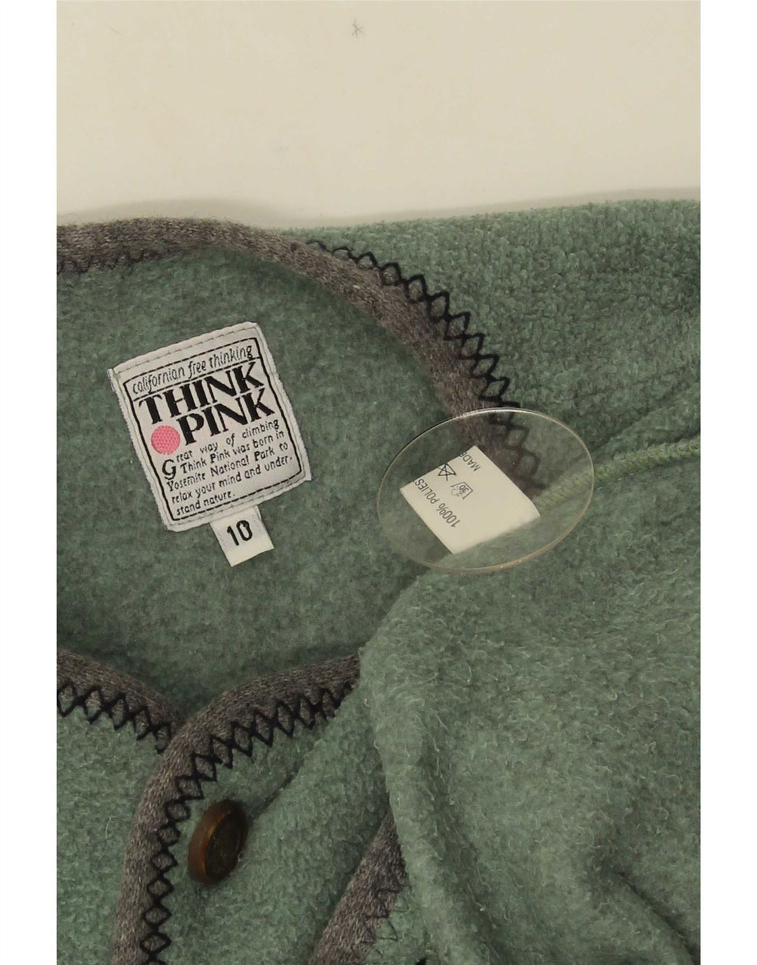 Think Pink Gilet Polaire Femme UK 10 Petit Vert Polyester