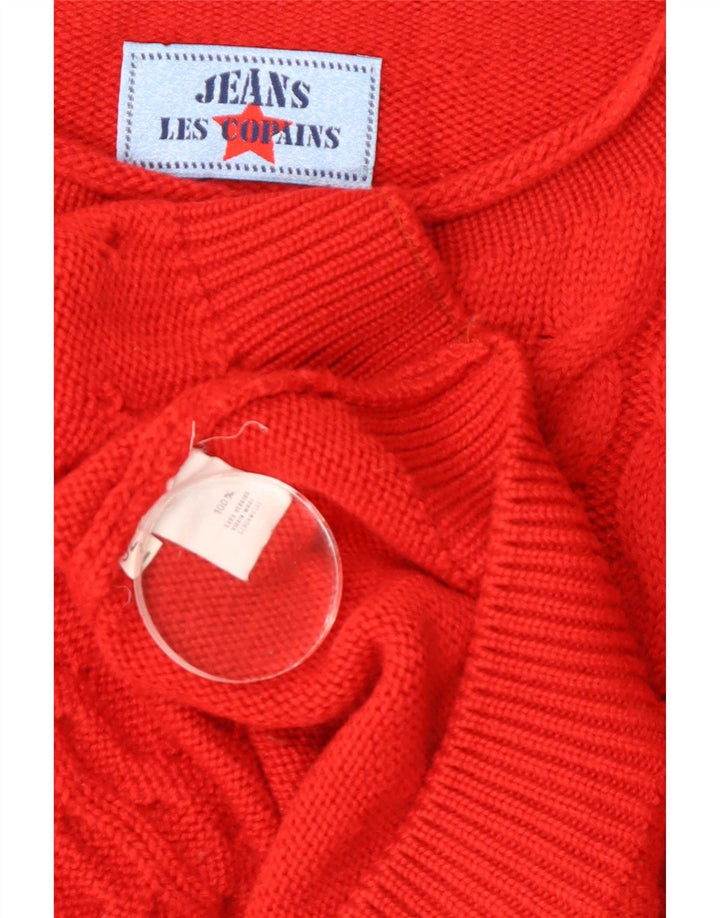 Les Copains Pull Col Roulé Homme IT 52 Large Rouge Laine Vierge