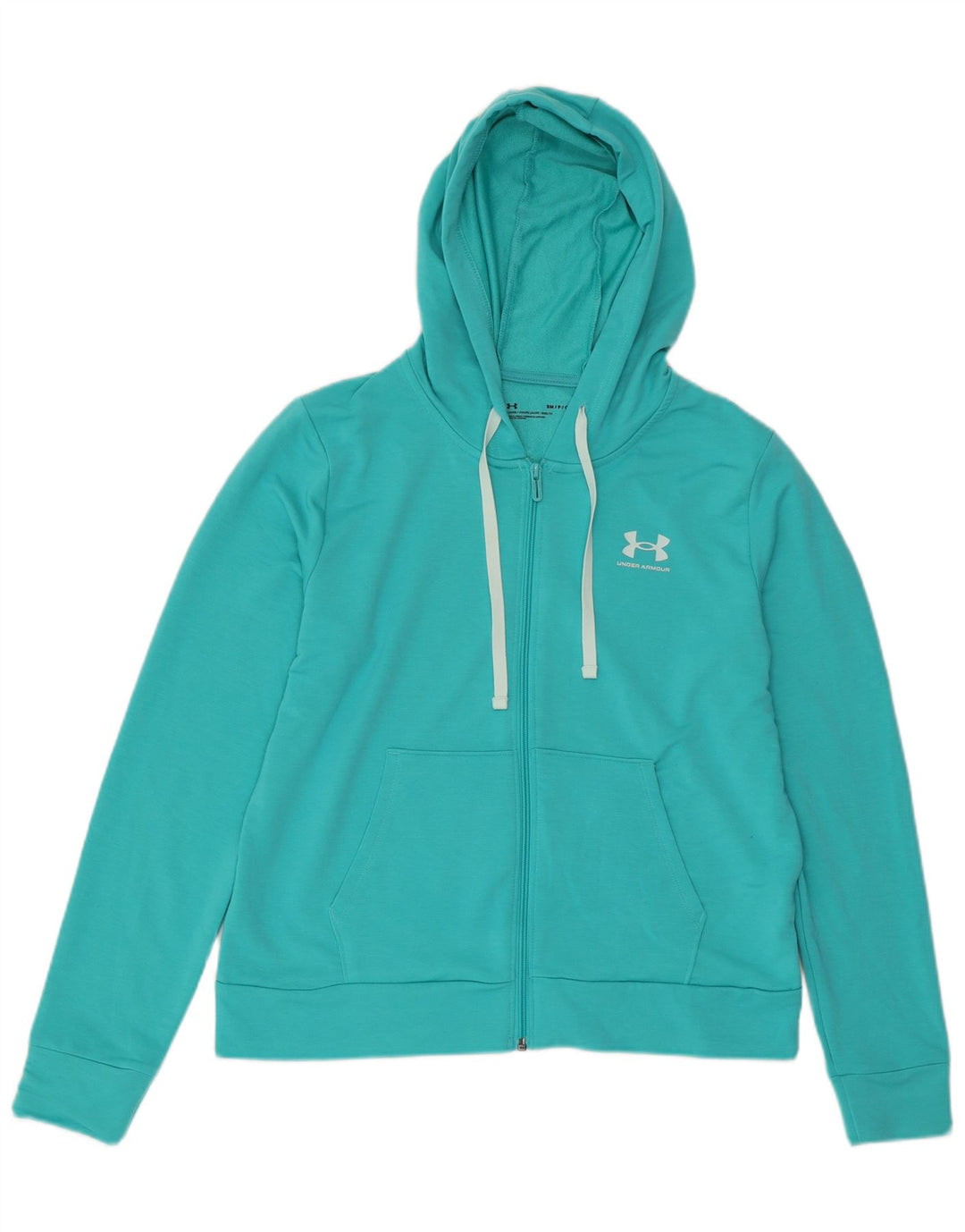 UNDER ARMOUR Pull à capuche zippé surdimensionné pour femme UK 10 Small Turquoise