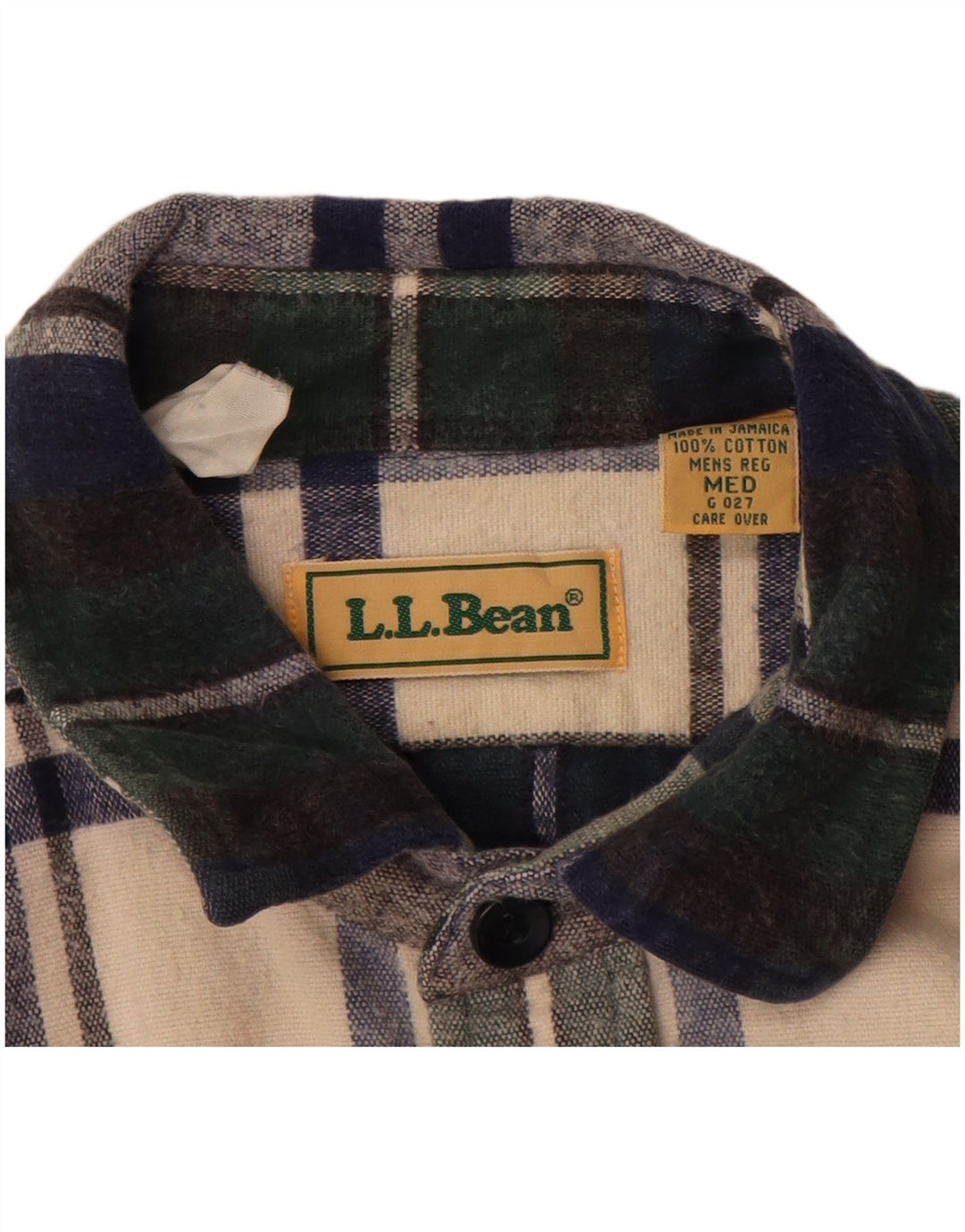 L.L.Bean Chemise en flanelle pour homme en coton à carreaux vert moyen