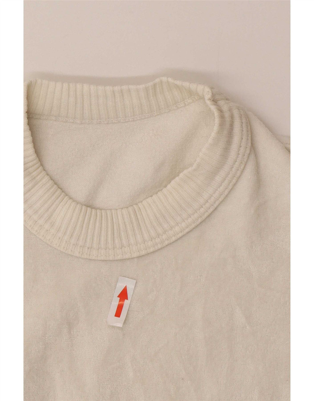 vintage Femme Velours Blouse Top UK 14 Moyen Blanc