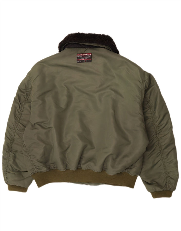 Carrera Veste Bomber Homme UK 40 Large Kaki Colourblock Polyamide