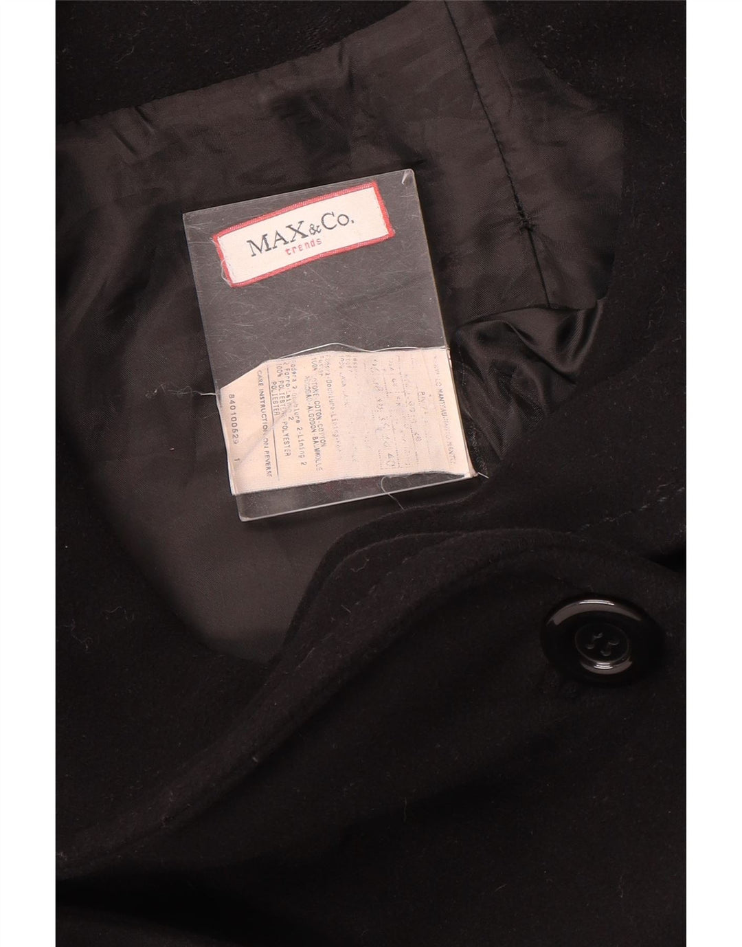 Max & Co. Manteau croisé pour femme UK 10 Petite laine noire