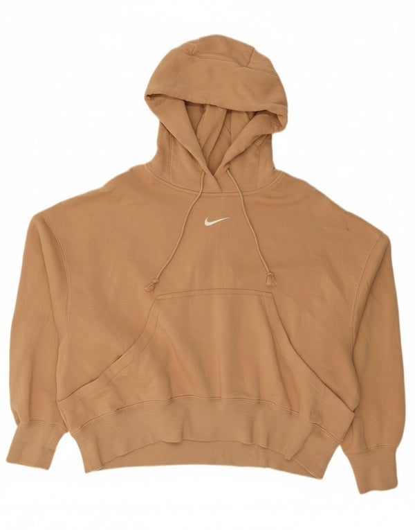 Nike Pull à capuche surdimensionné pour femme UK 10 Petit coton beige