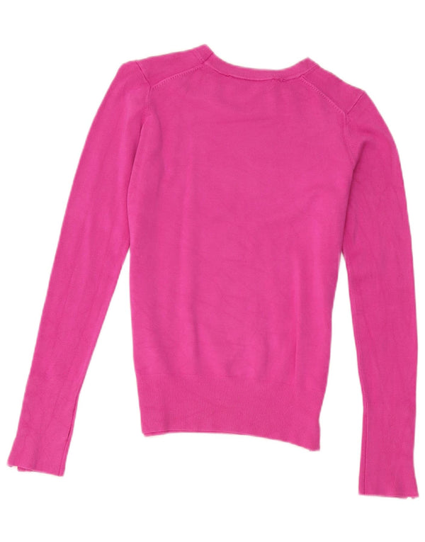 Zara Femme Pull Col Bateau UK 10 Petite Viscose Rose