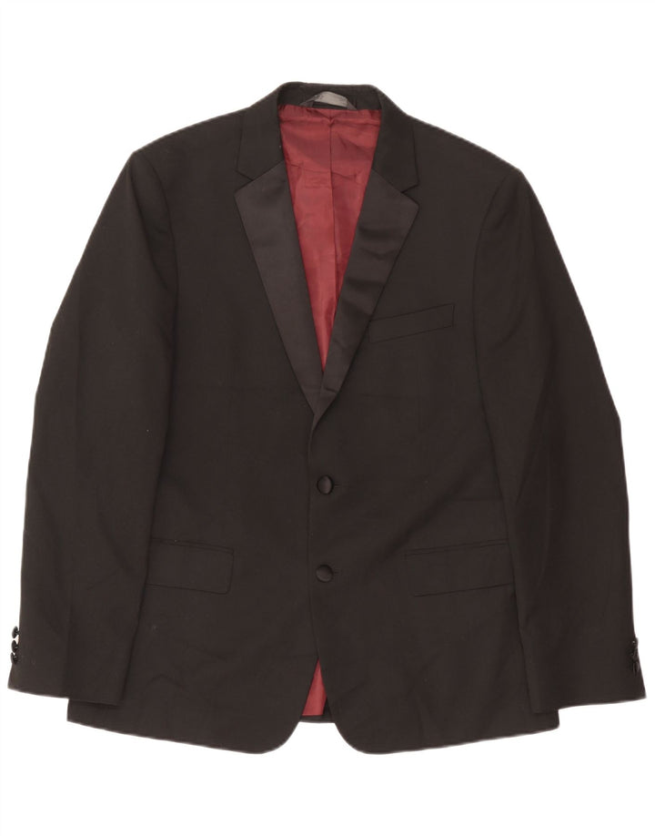 Marks & Spencer Veste blazer à 2 boutons pour homme UK 42 Large Noir Polyester