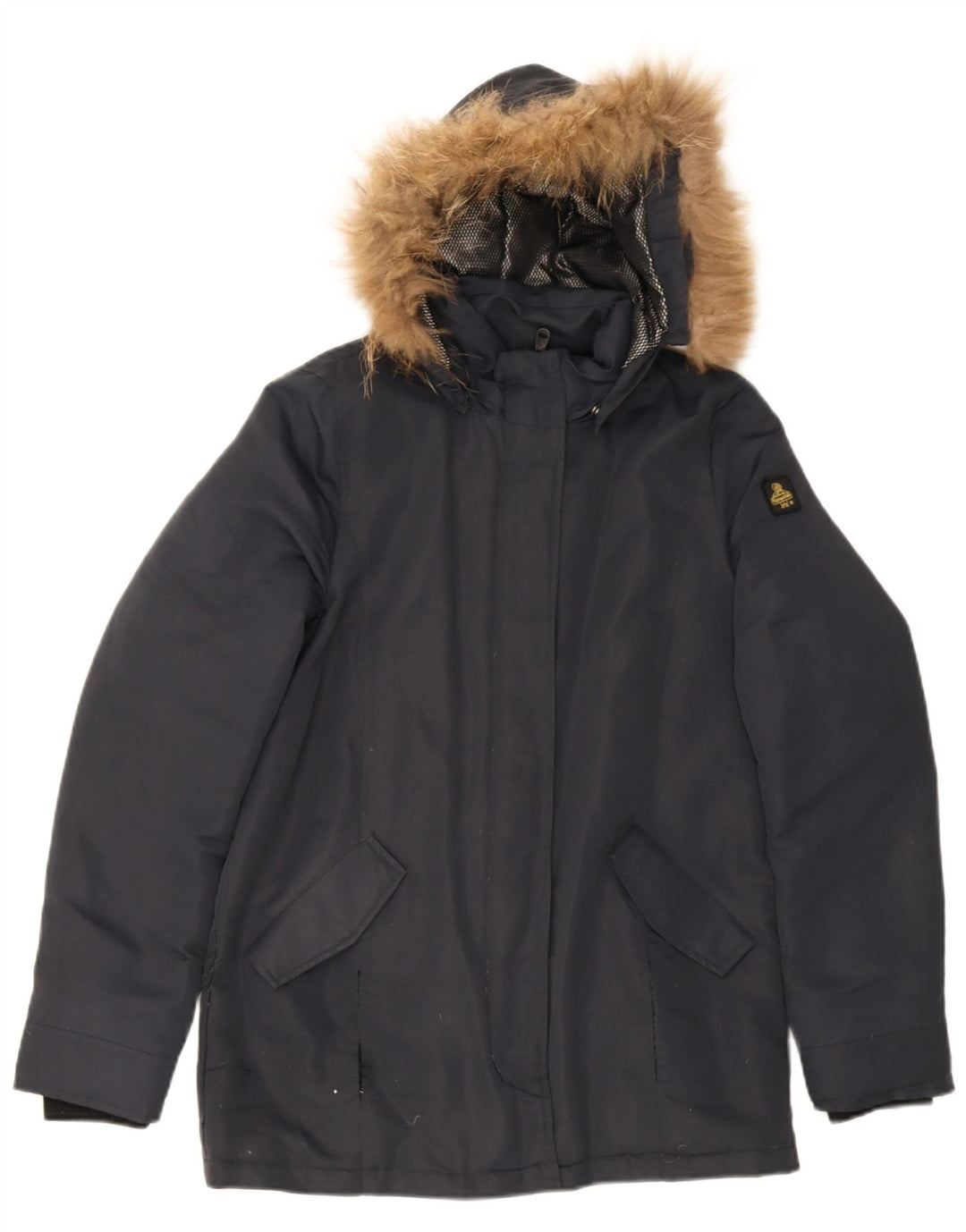 Refrigiwear Veste matelassée à capuche pour femme UK 16 Large Bleu marine Polyester