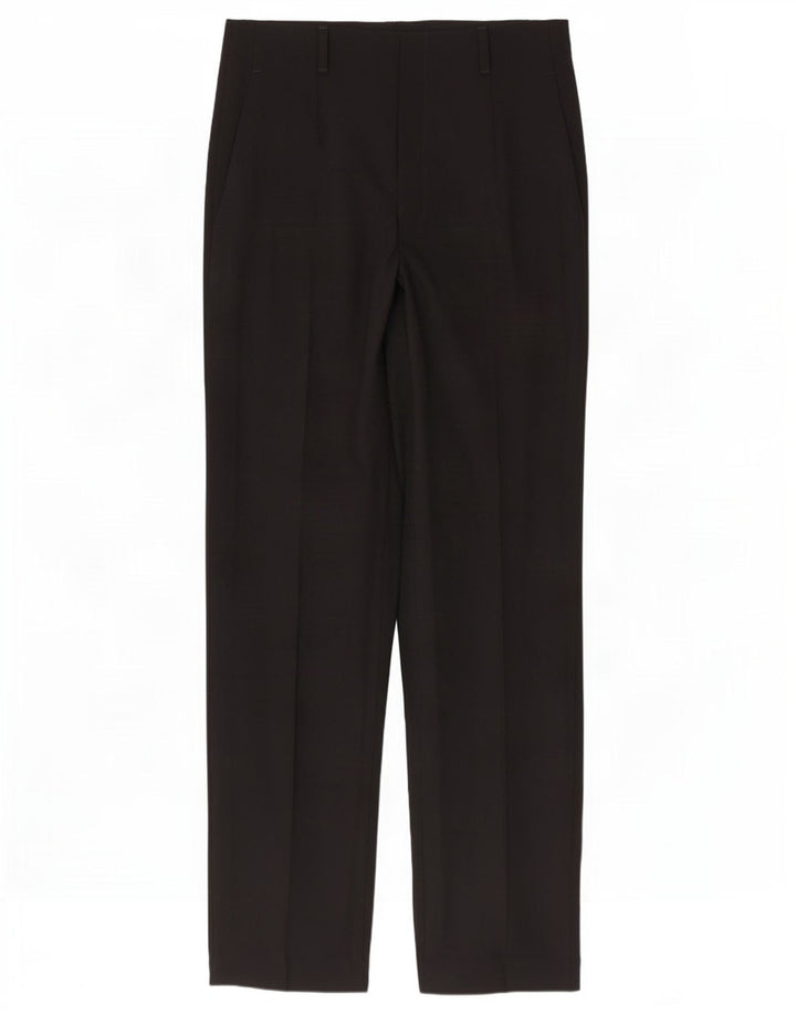 Zara Pantalon de costume droit pour femme EU 42 Large W32 L34 Noir Polyester