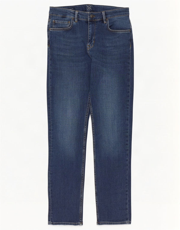 Crew Clothing Jean droit pour femme UK 10 Small W30 L30 Bleu Coton