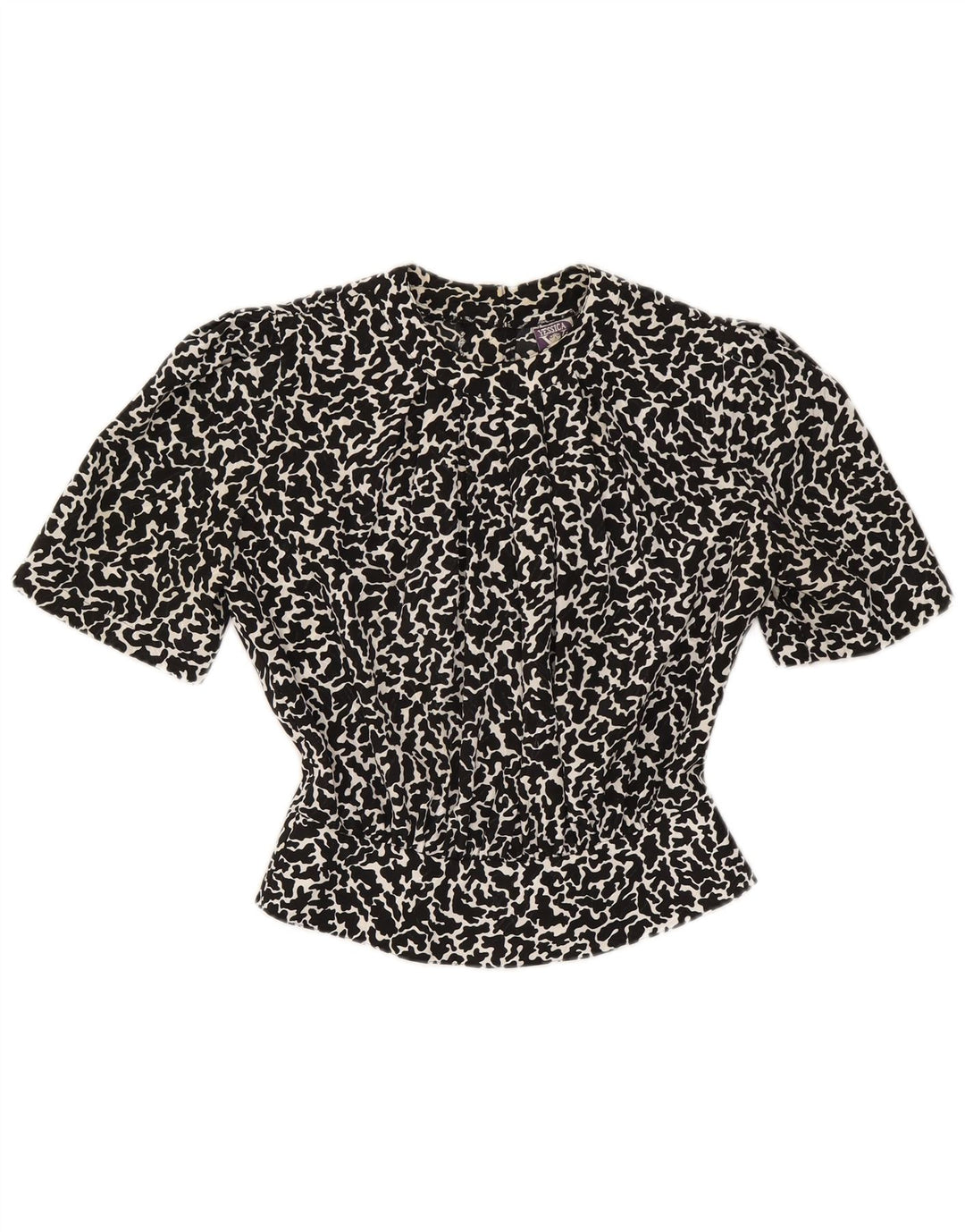 Yessica Chemisier court pour femme EU 38 Polyester imprimé animal noir moyen