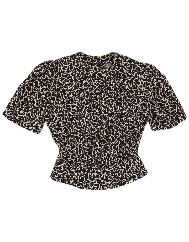 Yessica Chemisier court pour femme EU 38 Polyester imprimé animal noir moyen