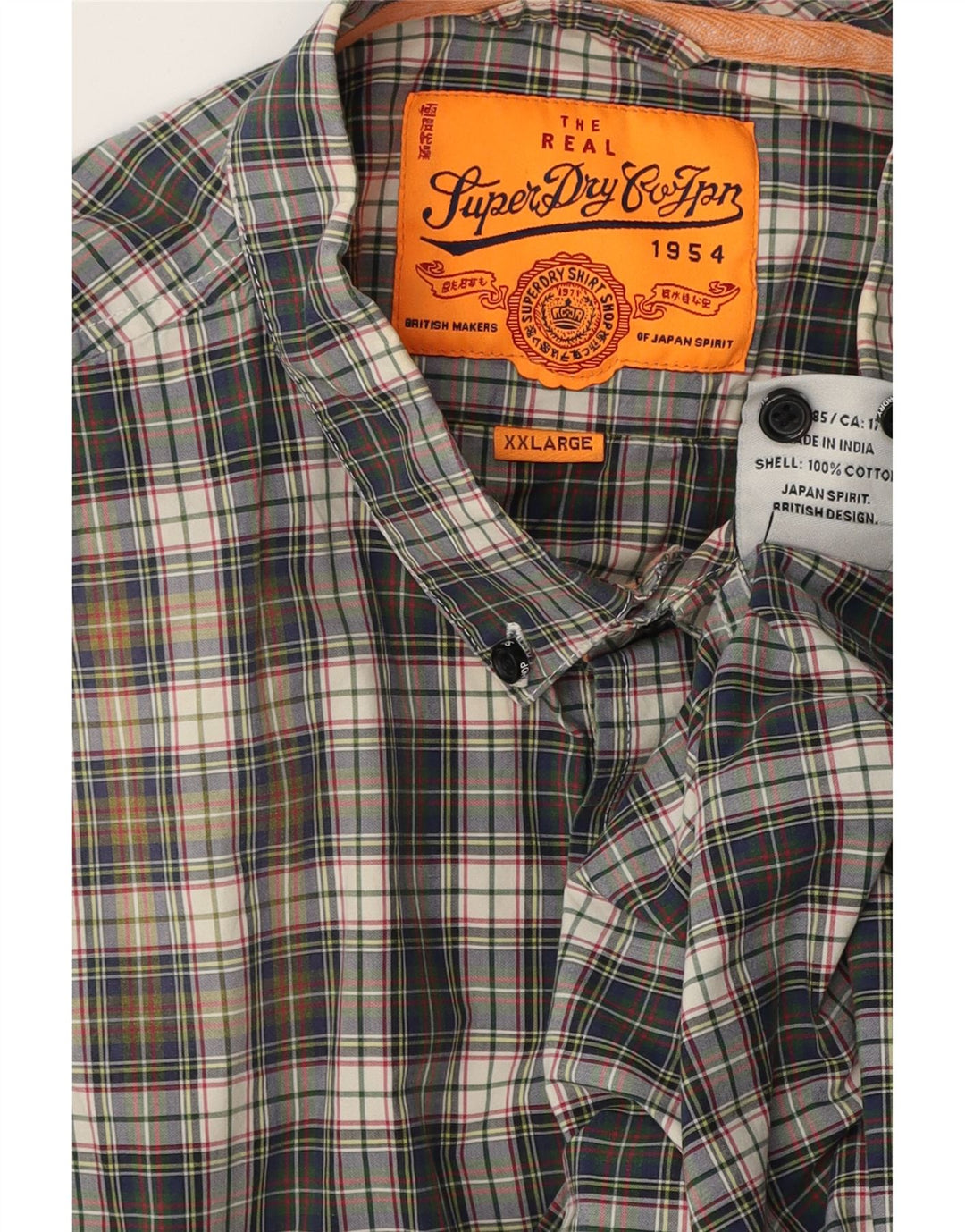 Superdry Chemise Homme 2XL Bleu Marine Carreaux Coton