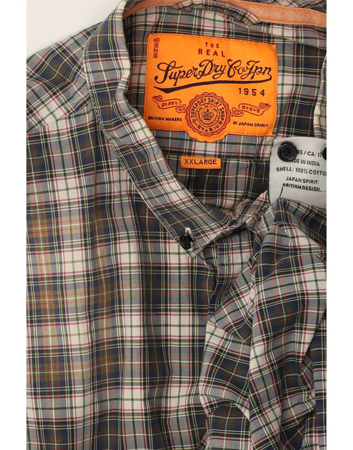 Superdry Chemise Homme 2XL Bleu Marine Carreaux Coton