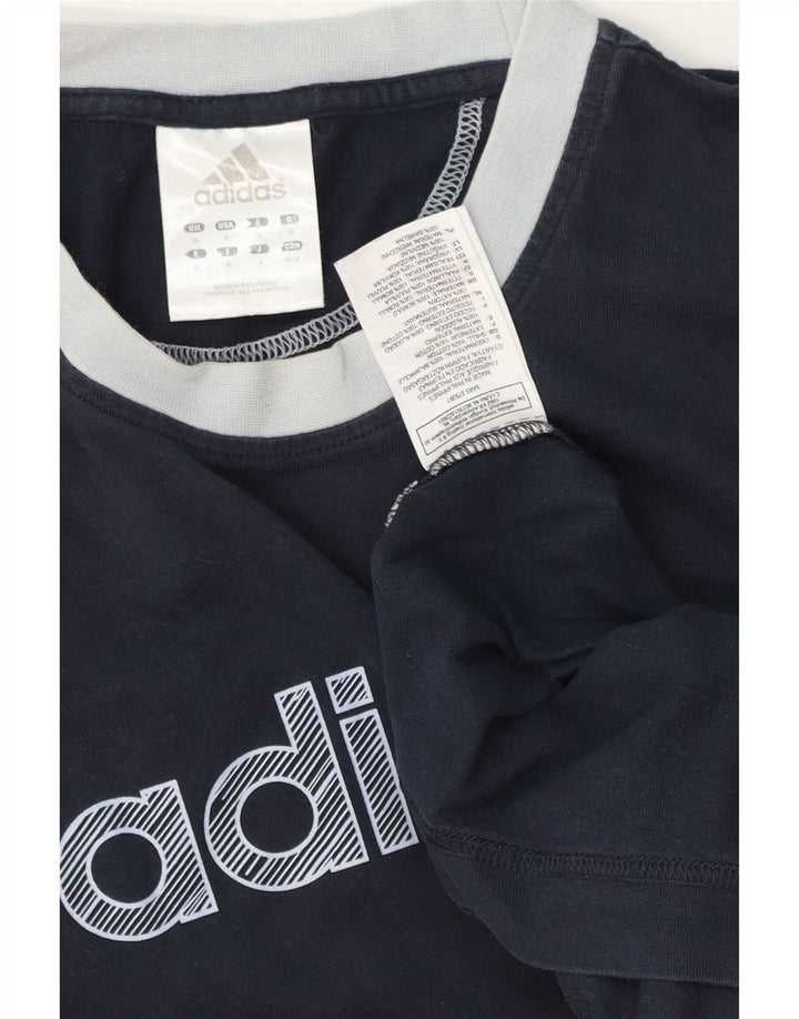 Adidas T-Shirt Graphique Homme Bleu Marine Moyen Coton