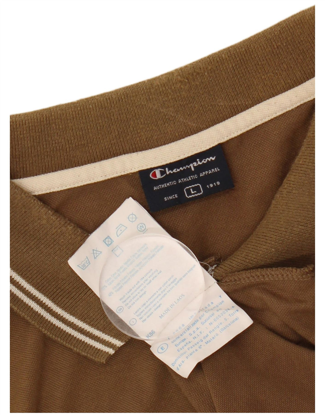 CHAMPION Polo Homme Large Marron Coton