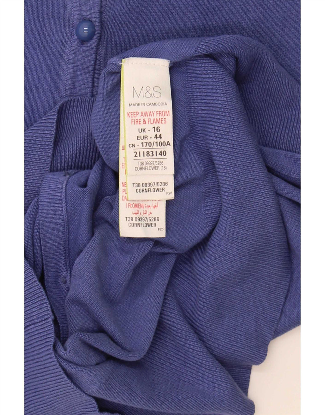 Marks & Spencer Pull Cardigan Femme UK 16 Large Bleu Viscose