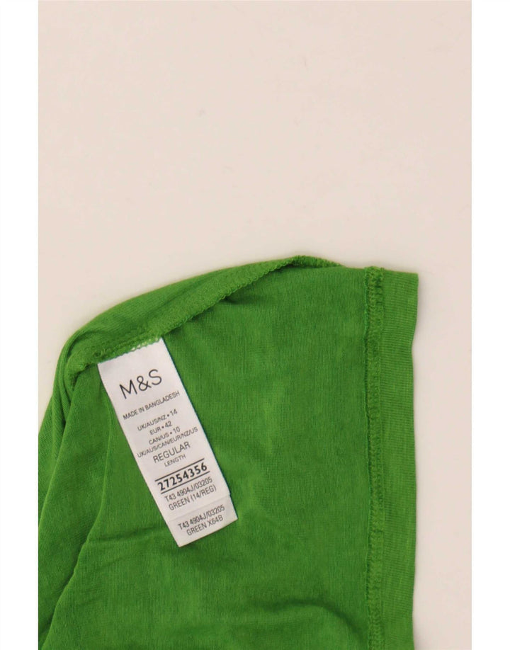 Marks & Spencer Haut à manches longues pour femme UK 14 Large Vert Moucheté Modal