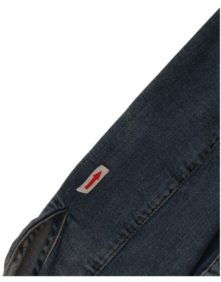 Iceberg Veste en jean courte à manches 3/4 pour femme IT 46 Large Bleu Coton