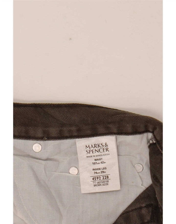 Marks & Spencer Jean droit Blue Harbor homme W42 L29 coton marron