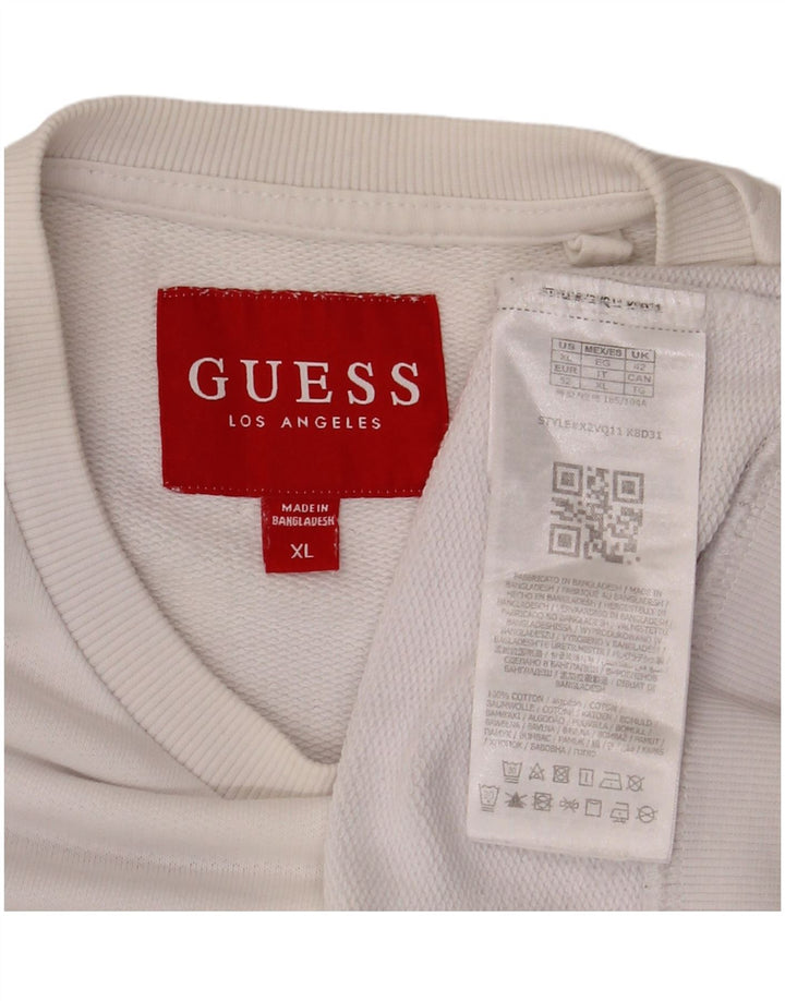 Guess Sweat-Shirt Graphique Homme XL Coton Blanc Cassé