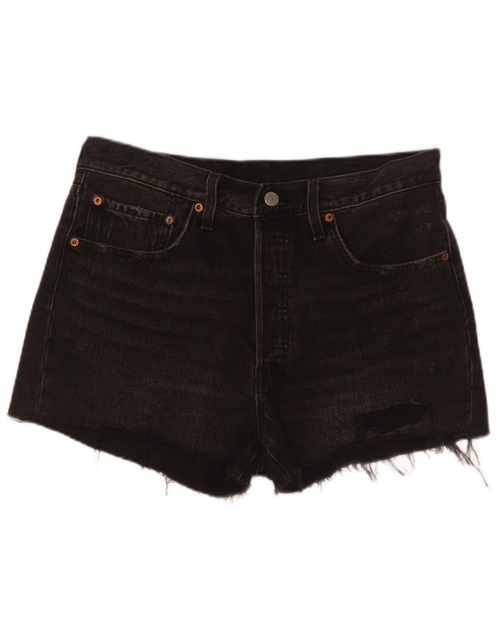 Levi's Short 501 Distressed Denim W30 Femme Noir Moyen Coton