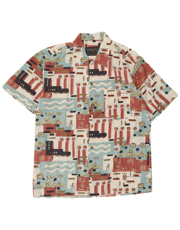 BROADWAY Chemise Manches Courtes Homme Taille 39/40 Medium Multicolore Géométrique