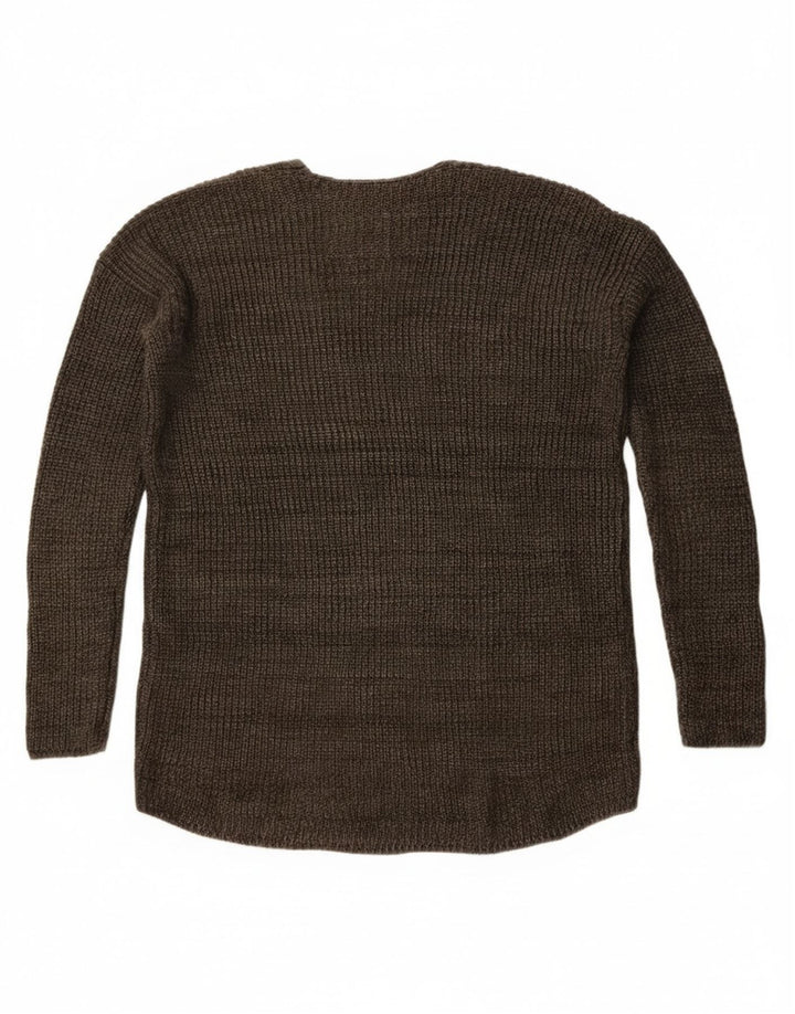 Superdry Pull surdimensionné à col en V pour femme UK 6 XS Kaki Coton