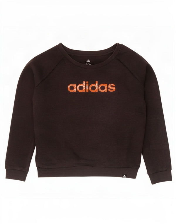 Adidas Sweat-shirt graphique pour femme UK 12/14 en coton noir moyen