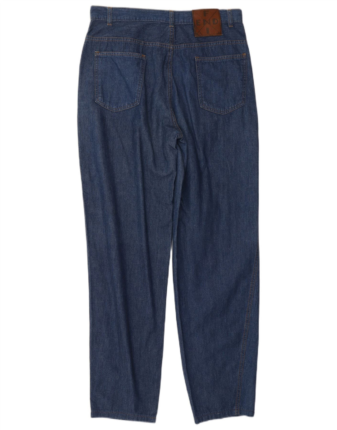 FENDI Jean fuselé taille haute pour femme IT 46 Large W30 L29 Bleu Classique