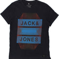 JACK & JONES Mens Graphic T-Shirt Top Medium Navy Blue Cotton Vintage Jack & Jones and Second-Hand Jack & Jones from Messina Hembry 