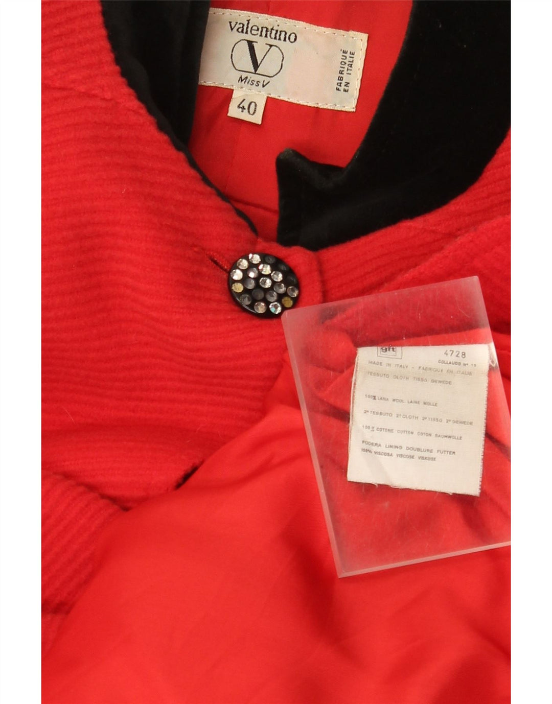 Valentino Femme Pardessus Oversize IT 40 Petite Laine Colorblock Rouge