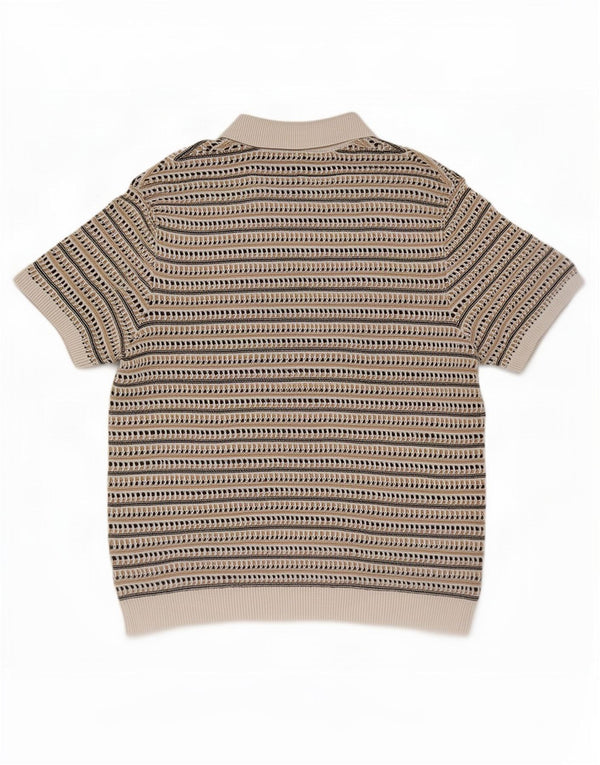 Marks & Spencer Pull col polo pour homme 2XL rayé multicolore